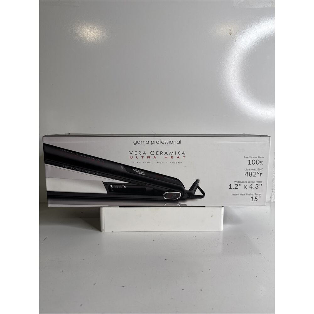 Gama Professional Silk Chrome Titanium Hair Straightener Flat Iron - 1.2" x 4.3"